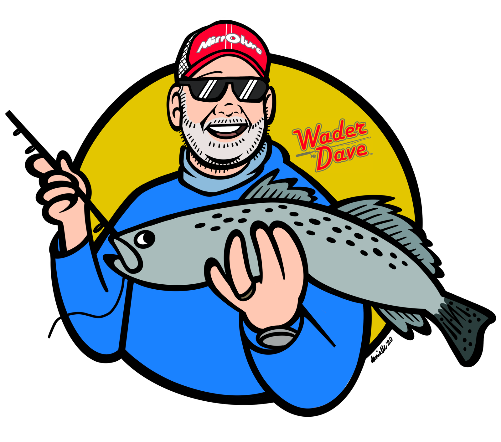 Wader Dave man holding fish